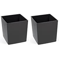 Kreher XXL - Macetero (plástico- 2 unidades- 40 x 40 x 41 cm)- color gris brillante
